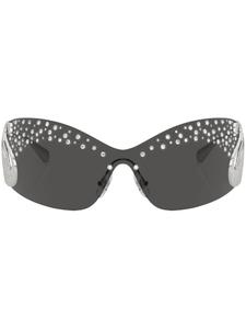 Swarovski солнцезащитные очки с кристаллами, серебристый