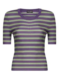 Вязаный топ в полоску DOLCE & GABBANA, зеленый