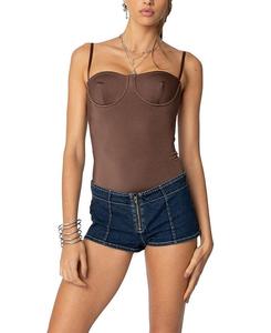 Боди Laurel Shiny Cupped Edikted, коричневый