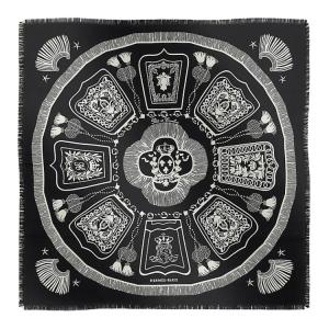 Шёлковый шарф Unisex Black/White HERMES