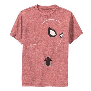Футболка с графическим рисунком «Человек-паук Marvel» для мальчиков 8–20 лет, силуэт лица, силуэт паука, цвет Red Heather