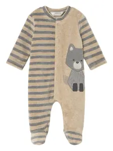 Велюровая пижама с аппликацией Mayoral, коричневый