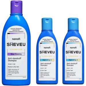 Selsun Elsin Upgraded Аминокислотный шампунь и кондиционер против перхоти, питание и очищение SHEVEU, three-piece set: oil control dandruff treatment фиолетовый bottle 375ml+nourishing dandruff treatment синий bottle 200ml*2