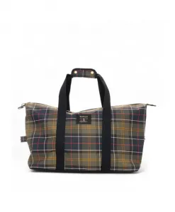 Большая текстильная сумка в клетку с логотипом Barbour, зеленый