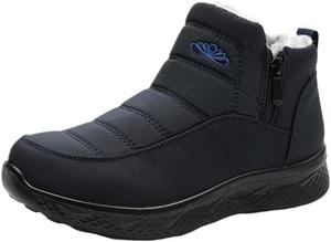 Женские модные ботильоны - теплые объемные хлопковые туфли - подходят для осенних и зимних нарядов или для работы. HoaloX, Blue