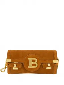 Сумка на плечо b-buzz 23 из замши BALMAIN, коричневый
