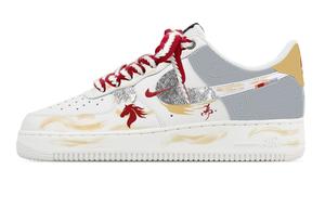 Nike Кроссовки Air Force 1 Leap And Cyan Cloud Leather Breathable Low top мужские серый белый