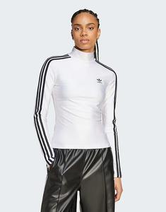 Белая футболка с длинным рукавом и тремя полосками Adicolor Adidas Originals