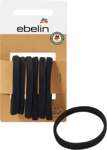 Резинки для волос мягкие черные 6 шт. ebelin