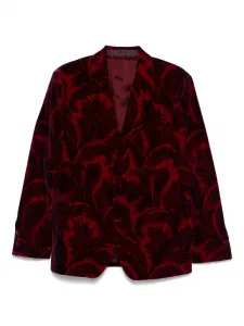 Бархатный пиджак с узором пейсли ETRO, красный