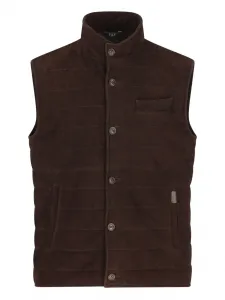 Замшевая жилетка с нашивкой-логотипом Fay, коричневый