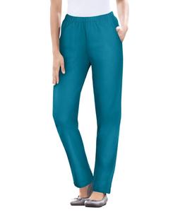Женские джинсы Within Straight Leg Fineline Pull-On Stretch Denim Woman Within, Deep teal
