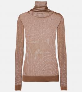 Водолазка из ребристой вязки Lemaire, Hazelnut Brown