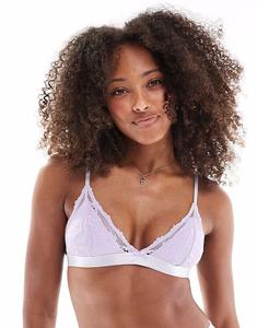 Бюстгальтер-бралетт с треугольными чашечками и кружевом на каждый день, лавандового цвета Cotton On
