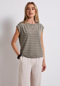 Футболка Street One GESTREIFTES , Braun/Mottled Beige