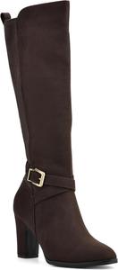 Женские сапоги WHITE MOUNTAIN с твидовым блочным каблуком и высоким голенищем