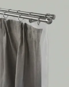 Карниз для штор GARESA "BALL", 2 направляющие, желаемая длина, комплект для штор, выдвижной, шар, имитация нержавеющей стали, с кольцами 360 см, Ø16мм, цвет edelstahlfarben