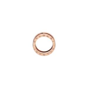 Кольцо b.zero1 из розового золота с тремя полосами с бриллиантовым паве деми Bulgari