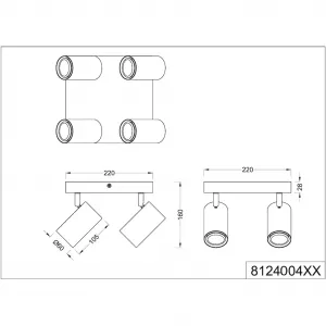 Потолочный светильник TRIO Leuchten Marley GU10, 1 шт., с деревянным плафоном, вращающийся и поворотный Trio Leuchten, белый