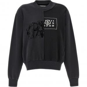 Свитшот с принтом Numbers от MM6 Maison Margiela, темно-серый