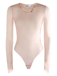 Прозрачное боди с колье Elisabetta Franchi, нейтральный