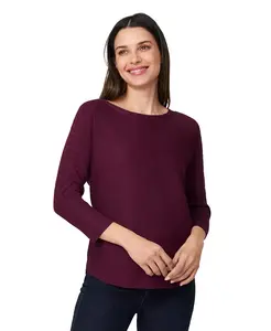 Женский свитер с лодочкой, застежкой на пуговицы сзади и рукавом долман Melissa Paige, красный