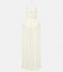 Платье с вырезом и складками David Koma, белый