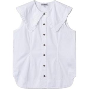 Футболка без рукавов 'Bright White' GANNI