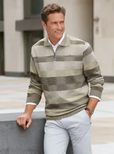 Свитер с воротником-поло Marco Donati "Пуловер", хаки