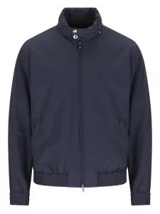 Бомбер на молнии с высоким воротником Brunello Cucinelli, синий