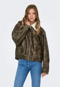 Куртка из искусственной кожи onlingrid Only, Chocolate Martini Detail:Washed Brown