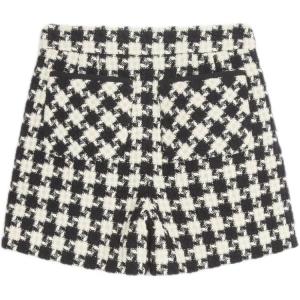 Шорты Garavani Damier Light с высокой талией Valentino, слоновая кость/черный