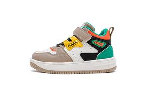 Высокие детские скейтерские кроссовки из искусственной кожи FAIRWHALE, белый/хаки