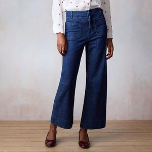 Женские укороченные брюки с завышенной талией и широкими штанинами Wildflower Lc Lauren Conrad, цвет dark blue wash