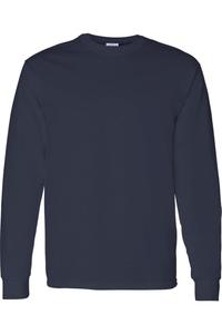 Футболка с длинным рукавом из плотного хлопка Gildan, темно-синий