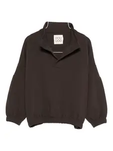 Свитшот с V-образным вырезом Douuod Kids, коричневый