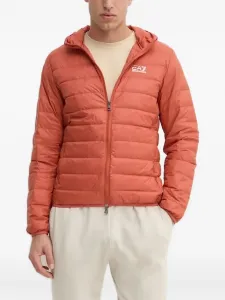 Стеганая куртка с капюшоном Ea7 Emporio Armani, оранжевый