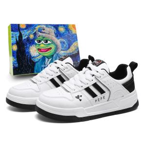 Pepe The Frog Низкие скейтерские кроссовки унисекс бежево-абрикосовые, цвет Beige Apricot[Classic]