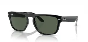 Солнцезащитные очки Ray-Ban RB4407 квадратной формы, Black Transparent Black/Dark Green