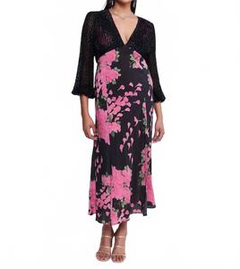 Платье Melanie с цветочным принтом в розовом цвете Rixo