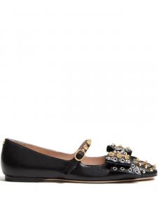 Балетки Valentino Garavani MARY-JANE BOWOW BALLERINA IN KIDSKIN WITH STUDS, черный