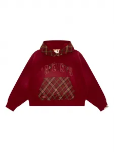 Худи в клетку тартан с аппликацией Aape By A Bathing Ape, красный