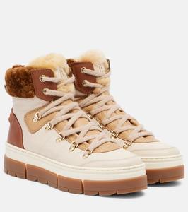 Вадиз замшевые ботинки с меховой отделкой Bogner, Beige/Cognac