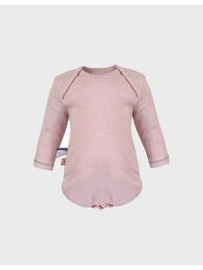 OrganicEra Детский боди с длинными рукавами, розово-меланжевого цвета