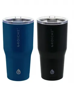 Набор YUKON: дорожная кружка и термокружка объемом 0,6 л Grosche, черный/синий