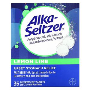 Средство от расстройства желудка, лимон и лайм, 36 шипучих таблеток Alka-Seltzer