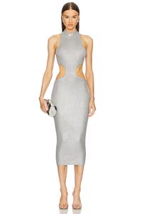 Платье миди с вырезом x revolve calista Michael Costello, серебряный