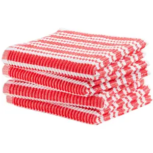 Салфетка для мытья Stripe, 30x30 см, из 100% хлопка с роскошной ребристой структурой и оптимальным впитыванием влаги Ddddd, красный