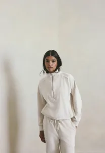 Флисовый джемпер с застежкой-молнией до середины груди Next, Ecru