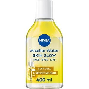 Nivea Skin Glow Serum Infused Micellar Water 400 мл Восстанавливающая очищающая вода с аминокислотами и 5% витаминов С и Е Мягкое средство для снятия водостойкого макияжа